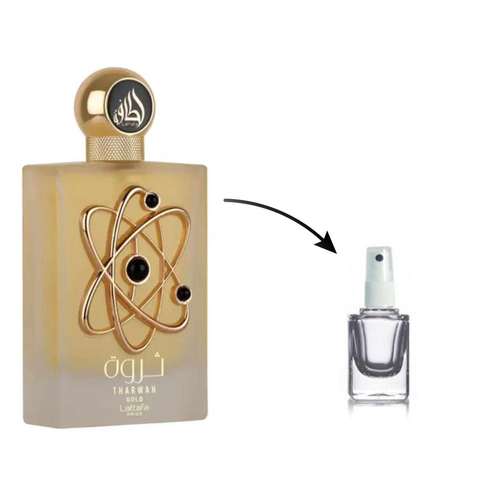 Perfume Árabe THARWAH GOLD Lattafa Feminino (Decante)