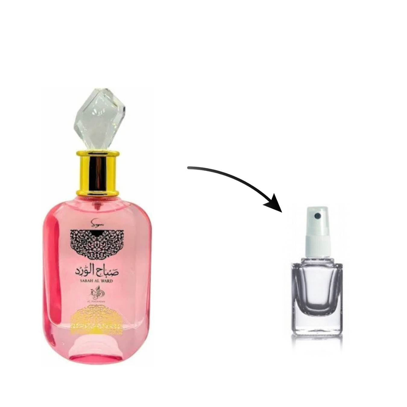 Perfume Arabe Sabah Sugar Al Ward Feminino Rosa Al Wataniah (Decante)