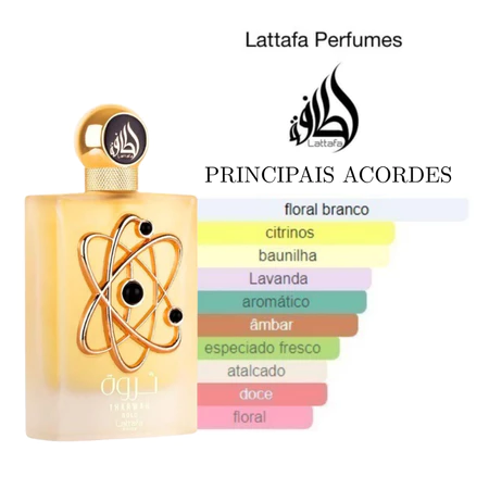 Perfume Árabe THARWAH GOLD Lattafa Feminino (Decante) - Imagem 2
